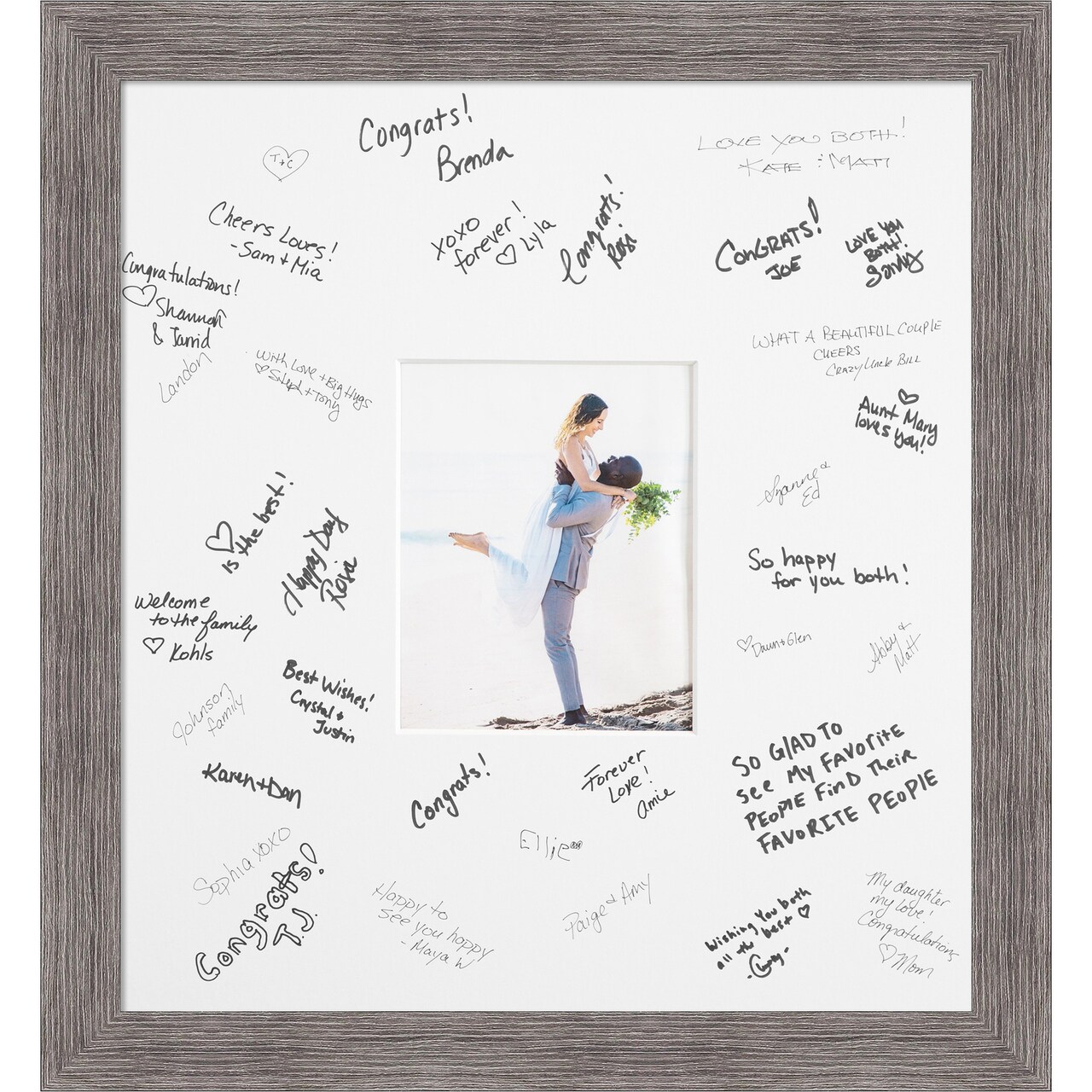 Pinstripe Signature Mat Picture Frame, Photo Frame Wedding Guest Book Alternative, Autograph Picture Mat for Signature Board, Wedding Celebrations Graduations Support Encouragement or Retirement